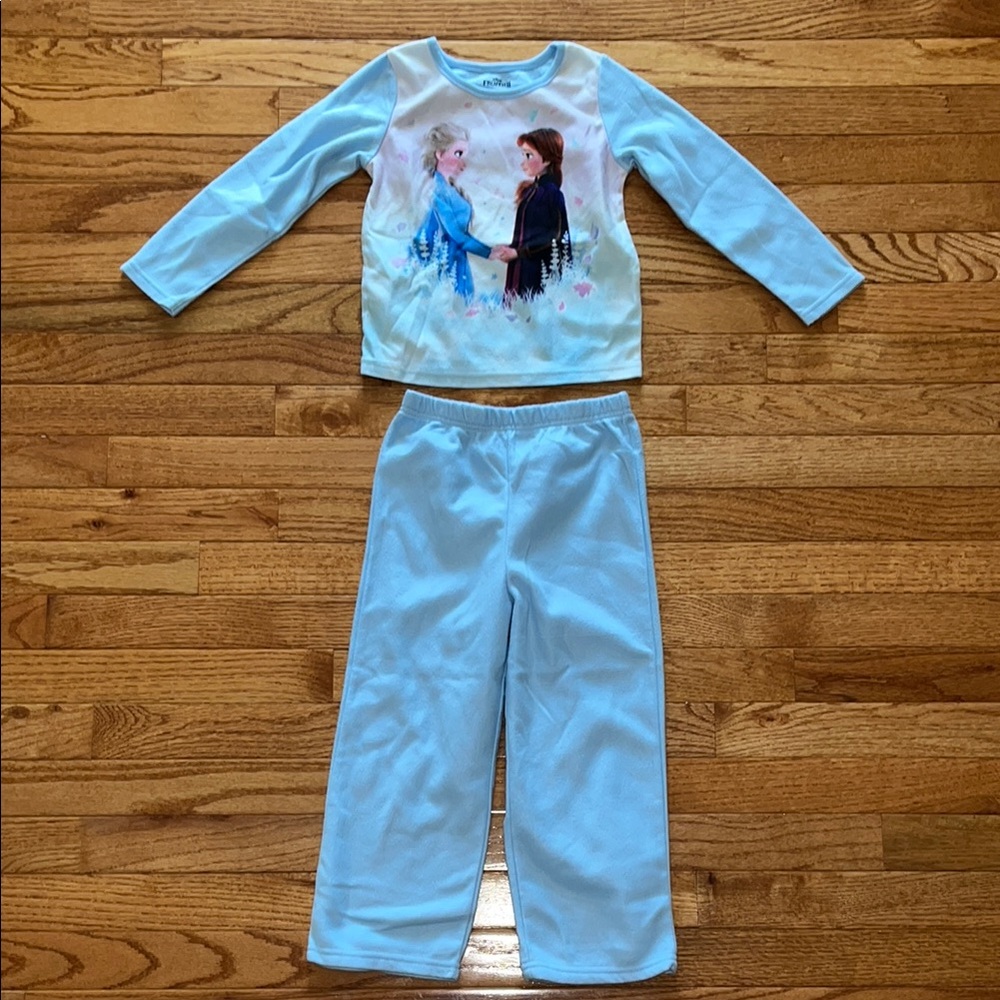 Disney Frozen II : Blue Long Sleeve Pajama Set with Character Print - Picture 1 of 4